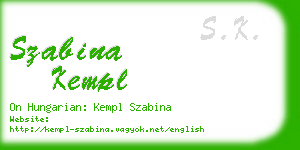 szabina kempl business card